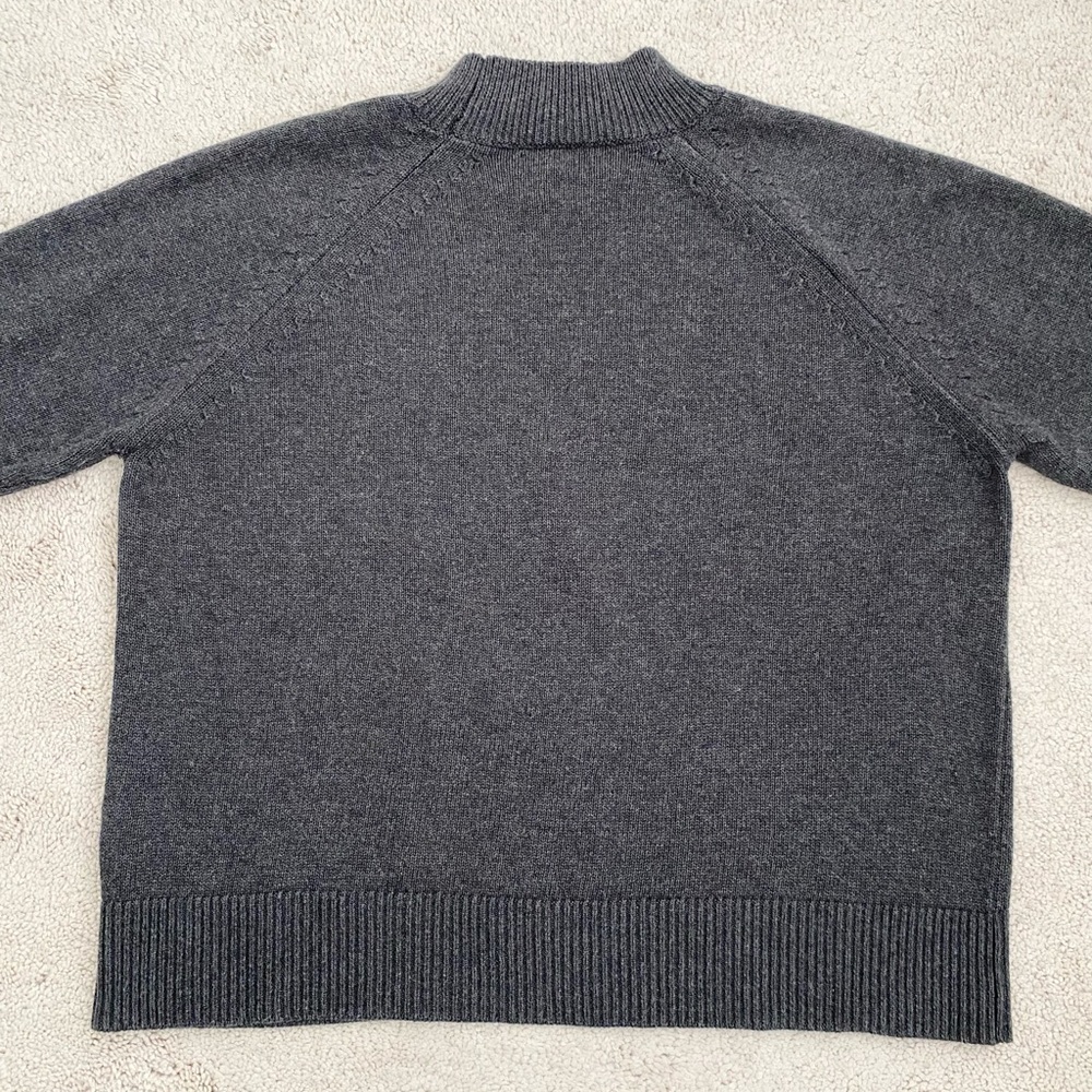 Sold Quince Organic Cotton Charcoal Grey Mock Neck Sweater Small - Picture 9 of 16